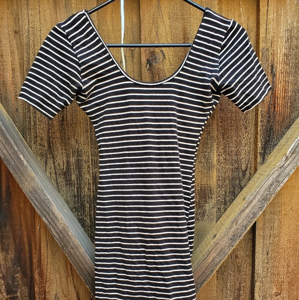 American Apparel Body Con Dress Striped